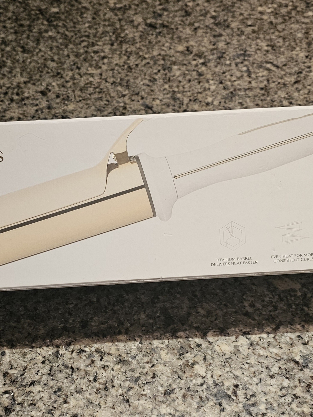 Gold and White Curling Iron - Titanium Barrel Styling Tool
